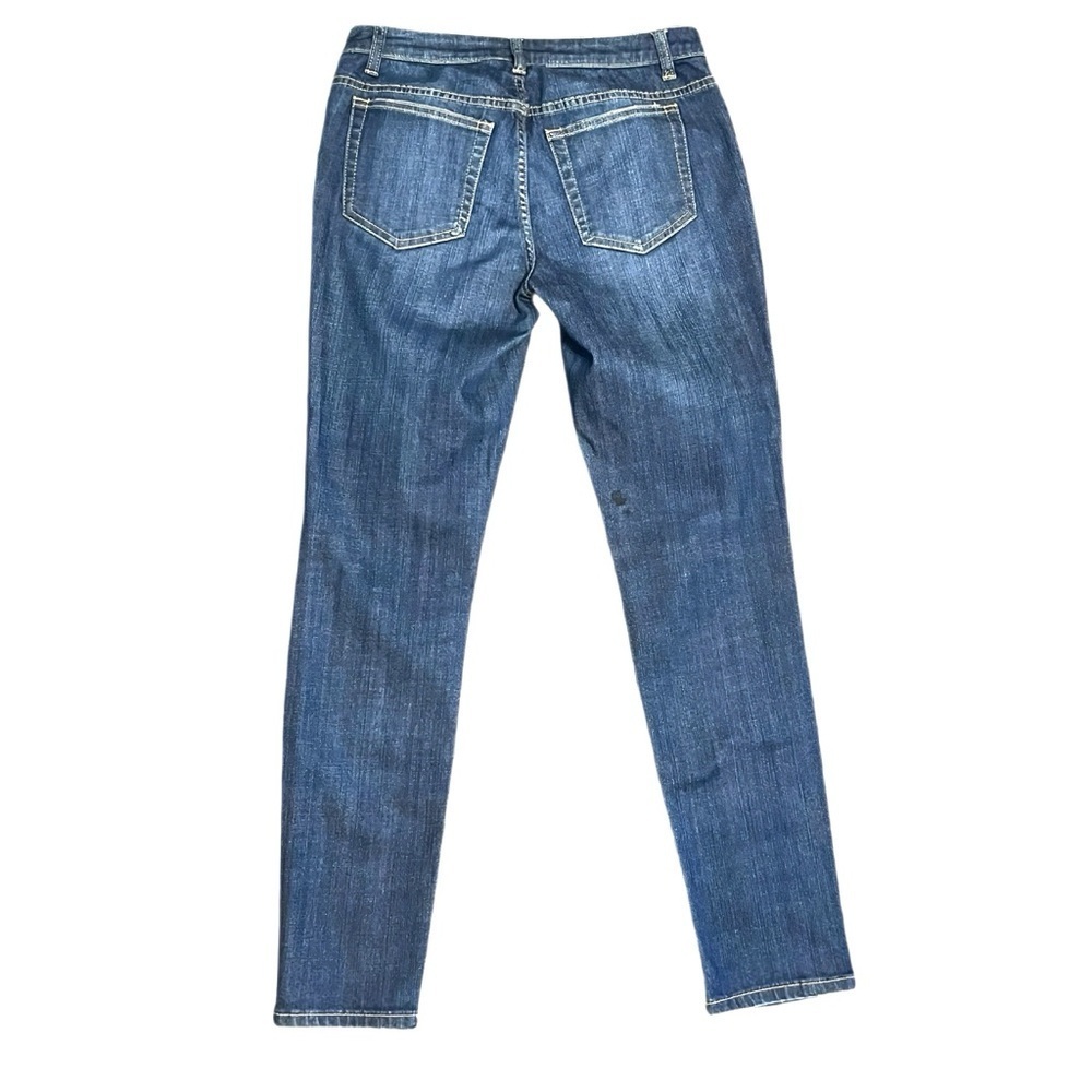 Boston Proper Y2K Distressed Dark Wash Skinny Jeans Stretch Denim Womens Size 6 - Picture 3 of 9